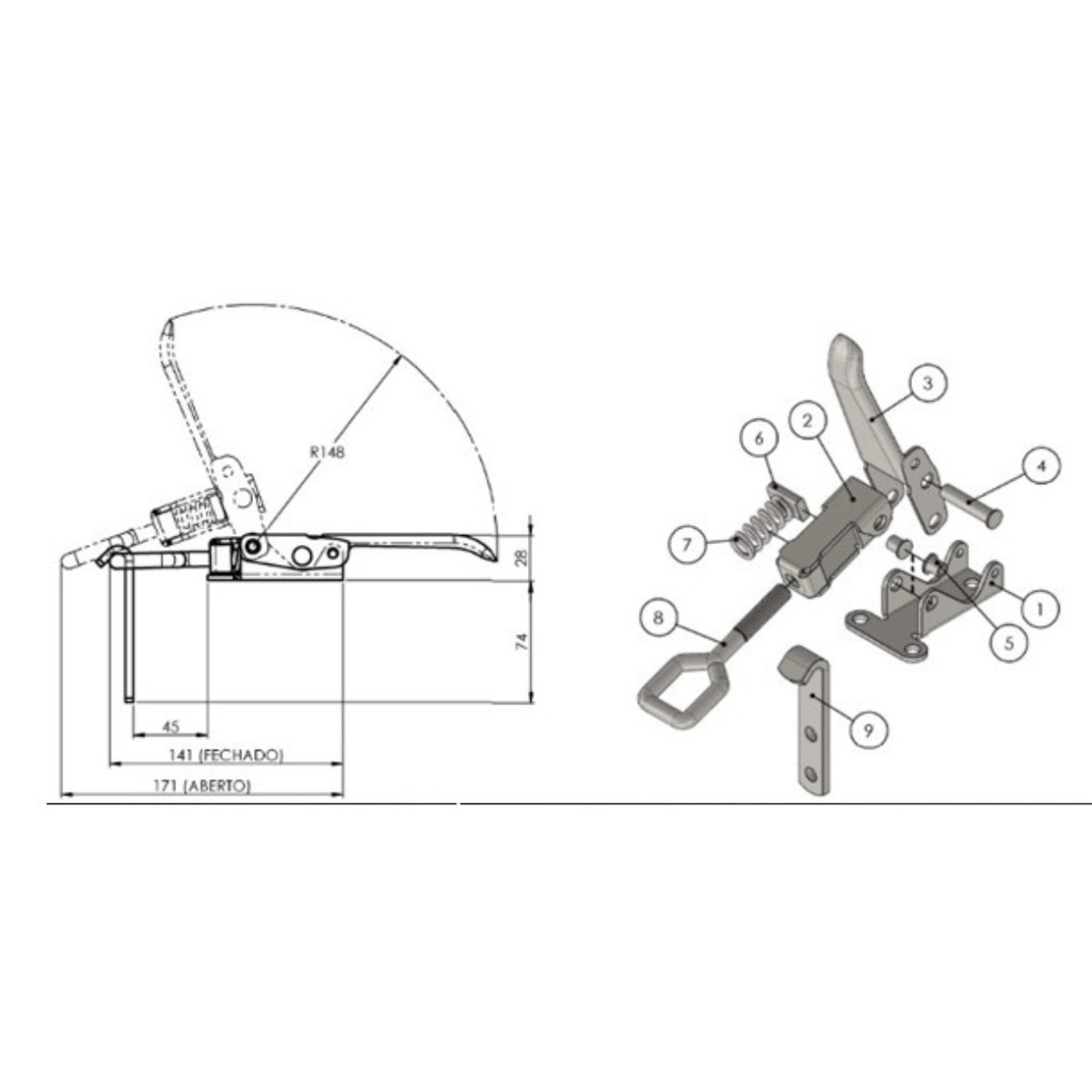 GRAMPO TRAVA TENSOR APERTO RAPIDO MK7