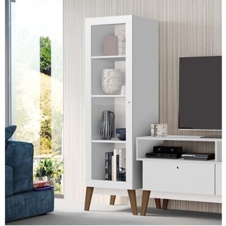 Cristaleira 1 Porta Retrô 0809  Branco em Oferta na Shopee