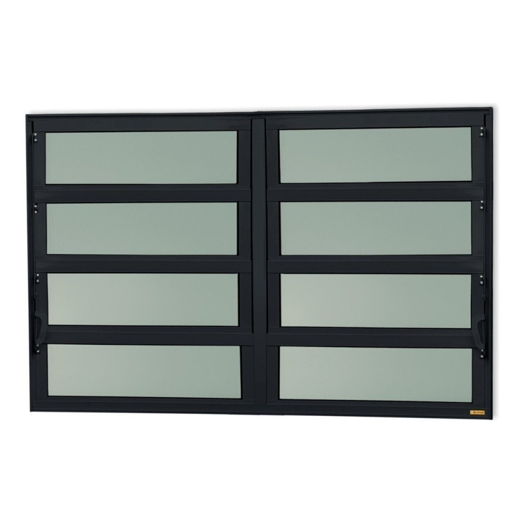 Janela de Alumínio Basculante 2 Seções 80x240cm Vidro Mini Boreal Elite Brimak Preto em Oferta na Shopee