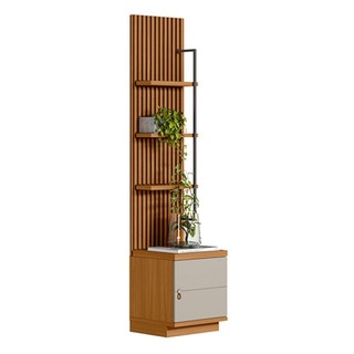Estante para Livros Ouro Preto 3 Prateleiras 1 Porta Nature/Off White - Linea Brasil em Oferta na Shopee