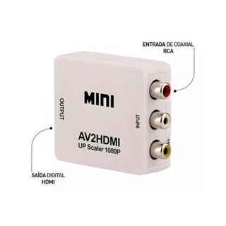 Mini Adaptador Rca Av Conversor Para Hdmi 1080p Av2hdmi em Oferta na Shopee