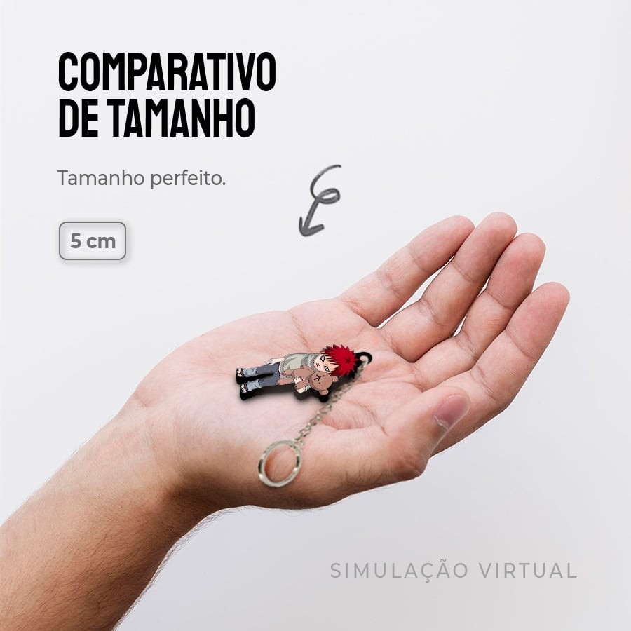 Chaveiro MDF Naruto Gaara — imagem 2 de 2