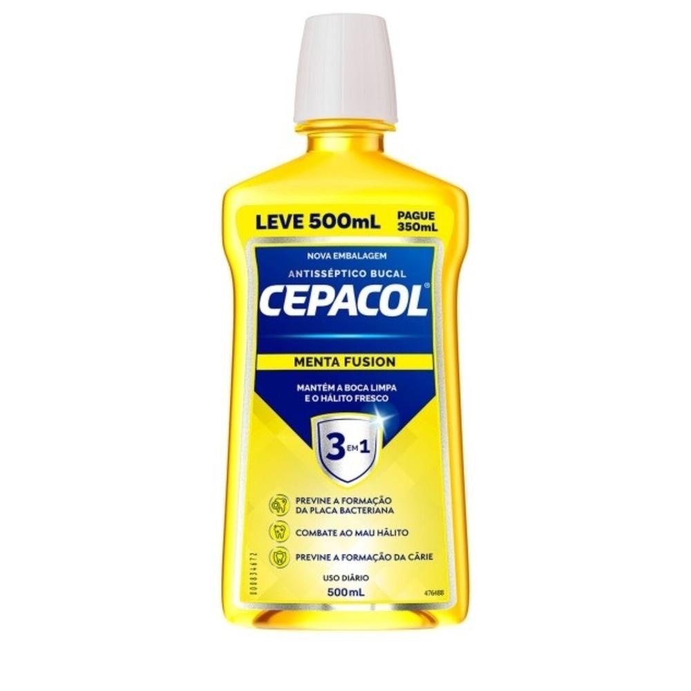 Enxaguante Bucal Cepacol Menta Fusion Leve 500ml Pague 350ml em Oferta na Shopee