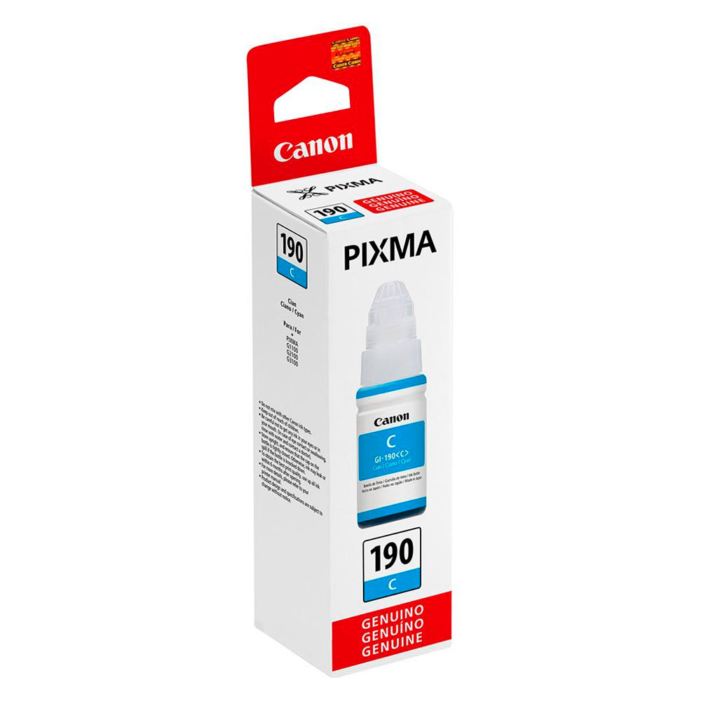 Refil Garrafa de Tinta Canon Ciano GI-190 70ml - detalhe