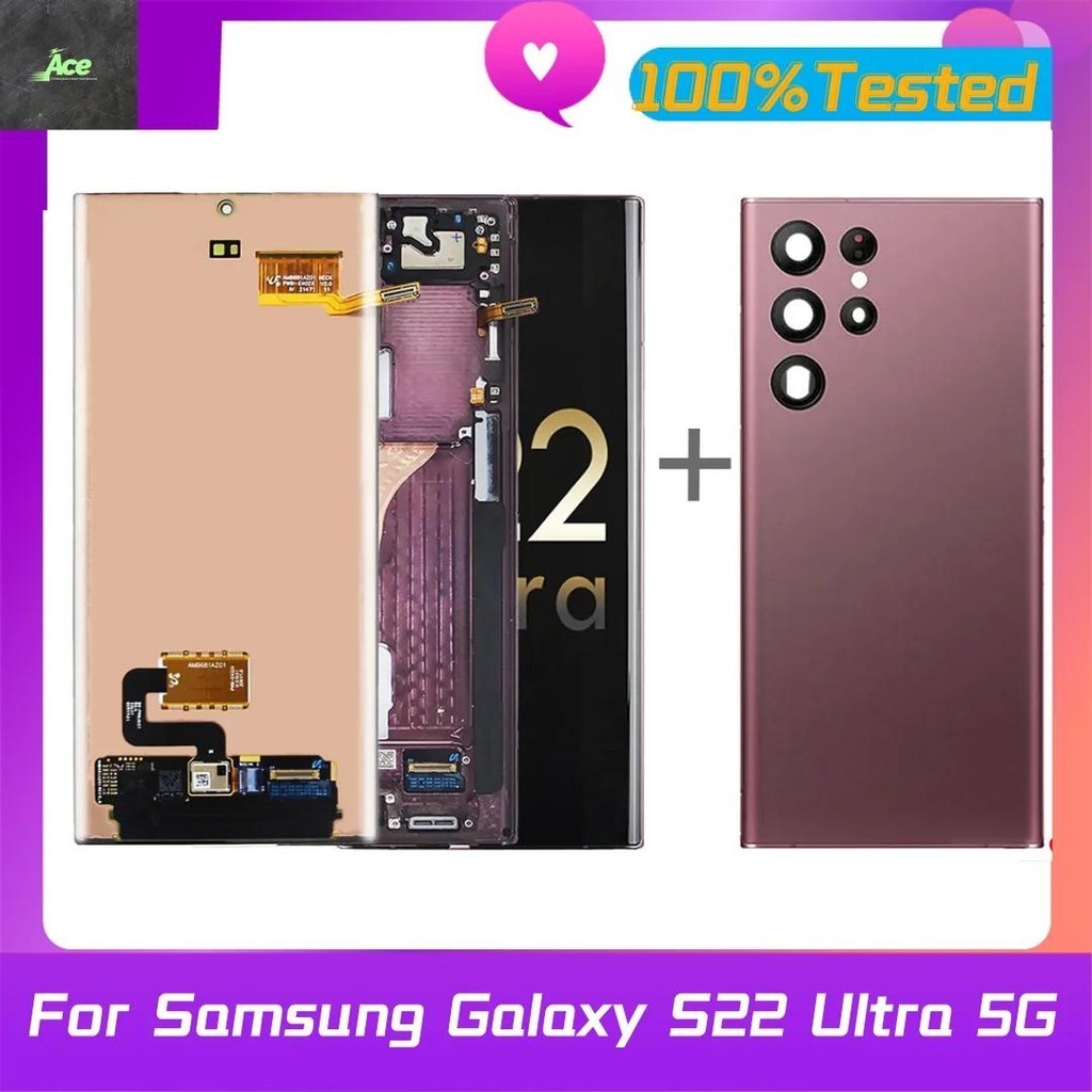 Tela Super OLED De 6.67 Polegadas Para Samsung Galaxy S22 Ultra LCD Com Moldura 