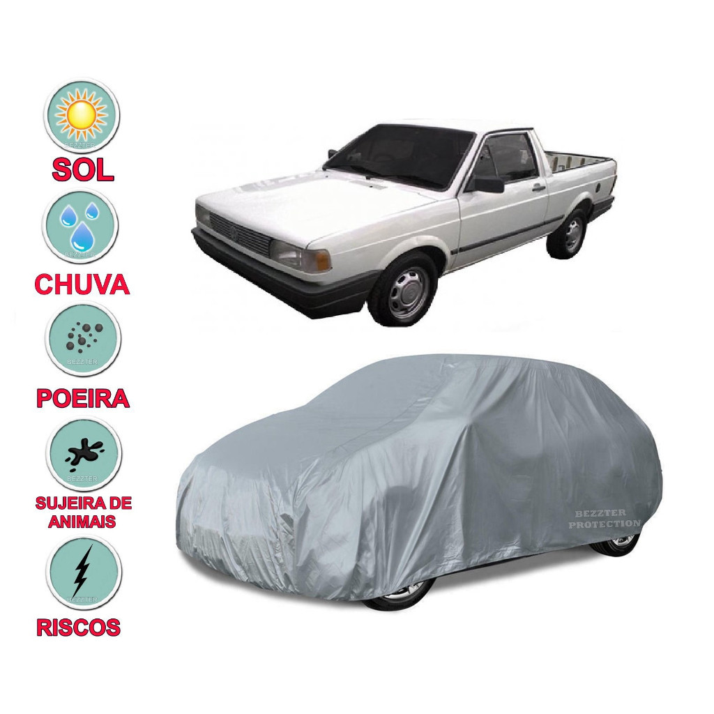 Capa cobrir carro Saveiro Quadrada 100% Impermeável Proteção Total Bezzter em Oferta na Shopee