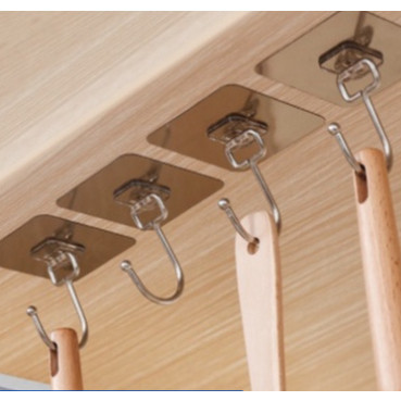 KIT 5 Gancho Adesivo Suporta 10 KG Parede Multifuncional Autocolante Casa Cozinha Quarto Banheiro Organizado 1 Peça