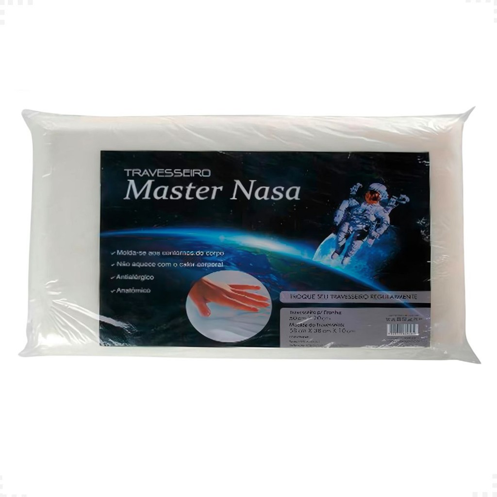 Travesseiro Master Nasa Viscoelástico- Confortavel Macio Perfeito Para Uma Otima Noite De Sono