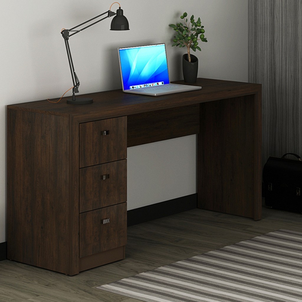 Mesa para Computador 3 Gavetas Rústico Me4102 - Tecno Mobili - Home & Living