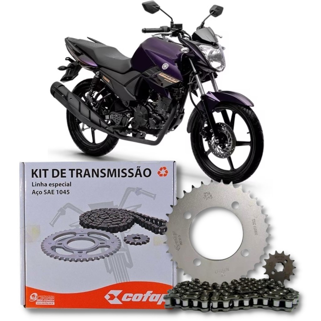 Kit Relacao Transmissao Tração Ys Fazer 150 2013 2014 2015 2016 2018 2020 2021 2022 Original Cofap - Spare Parts and Accessories for Vehicles