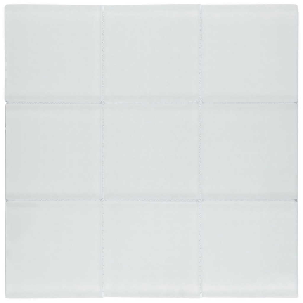Pastilha de Vidro Patchwork de 30cm X 30cm Rende  Glass Mosaic Branco Matte