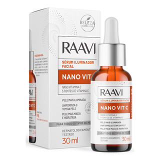 Sérum Facial Iluminador Nano Vitamina C Hidrata Raavi 30ml em Oferta na Shopee