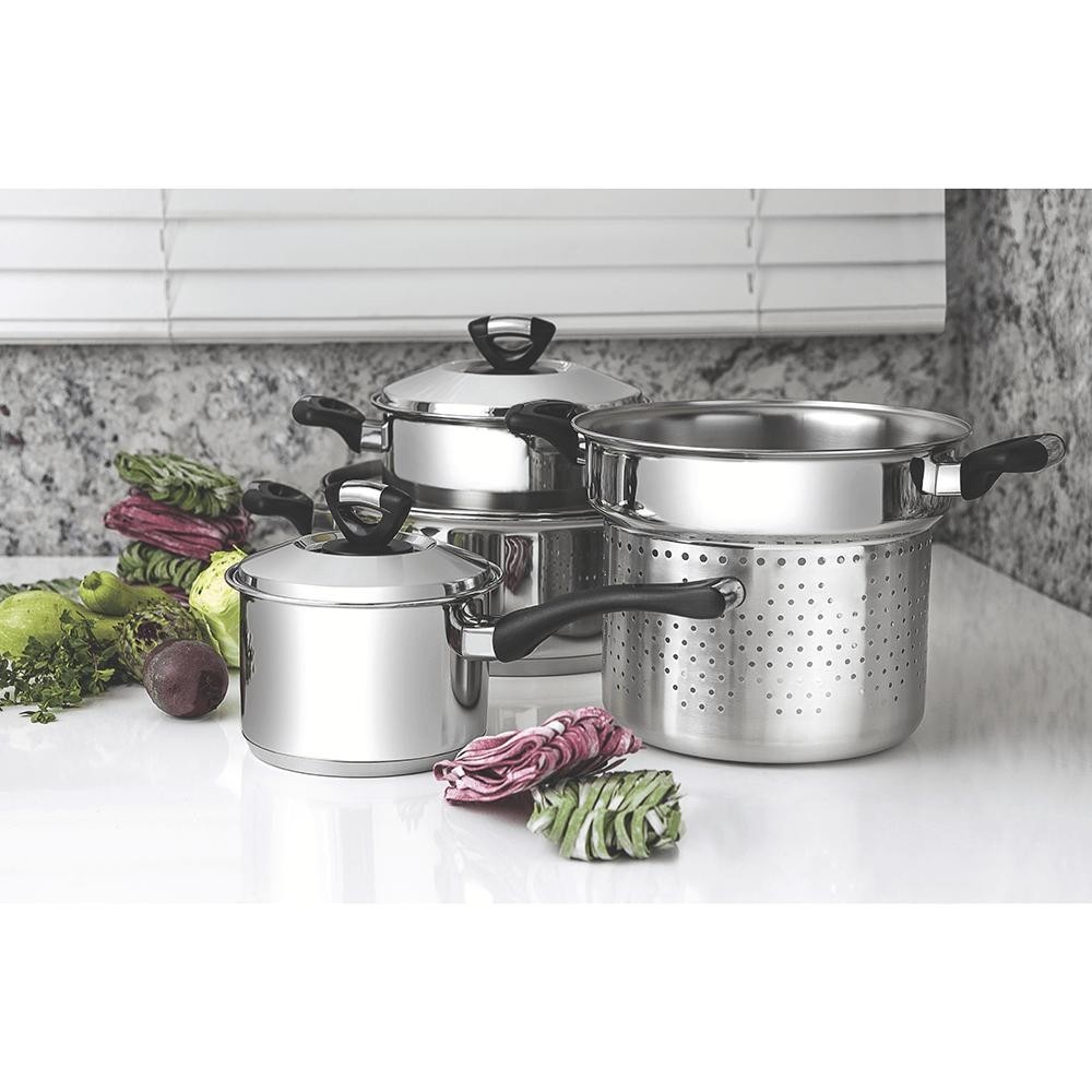 Detalhes do Caçarola Funda Tramontina Solar 20cm, 3,6 Litros, Inox, Fundo Triplo - 62724/200
