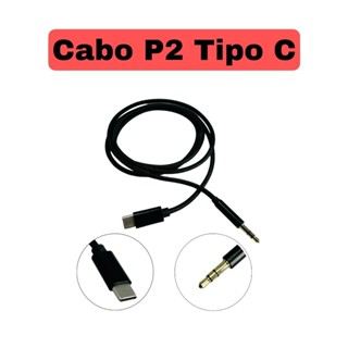 Cabo Tipo C Para P2 Auxiliar Audio 1 Metro (1METRO-TC-P2MACHO) em Oferta na Shopee