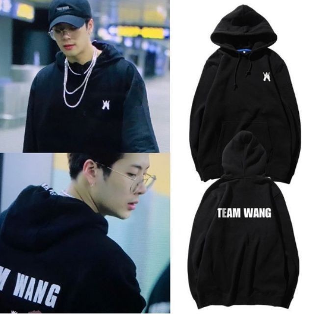 Blusa Moletom Canguru Com Capuz Unissex Algodão Kpop Team Wang Moleton inverno Frio