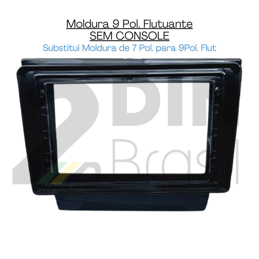 Moldura de 9 Pol. Flutuante s/ Console: Celta G2 e Prisma - Black Piano - LEIA A DESCRIÇÃO em Oferta na Shopee