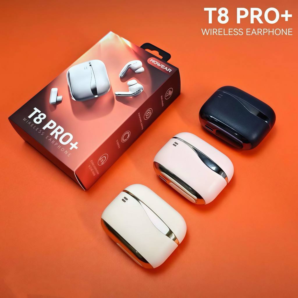 TWS T8 Pro+ Fones de ouvido Bluetooth sem fio com cancelamento de ruído ativo Fone de ouvido estéreo com microfone jorge