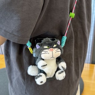 Meninas Lúcifer Gato Boneca Charme Bonito Cross-body Cordão Dos Desenhos Animados Clipe Traseiro Do Telefone Móvel Corre