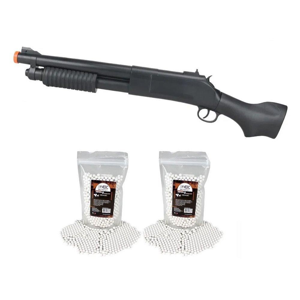 Shotgun/Escopeta Airsoft Rossi VG Pump Short Mola 6mm + BBs em Oferta na Shopee