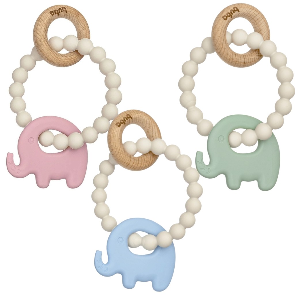 Mordedor Elefante de Silicone e Bambu Massageia a Gengiva - Buba - Mom & Baby