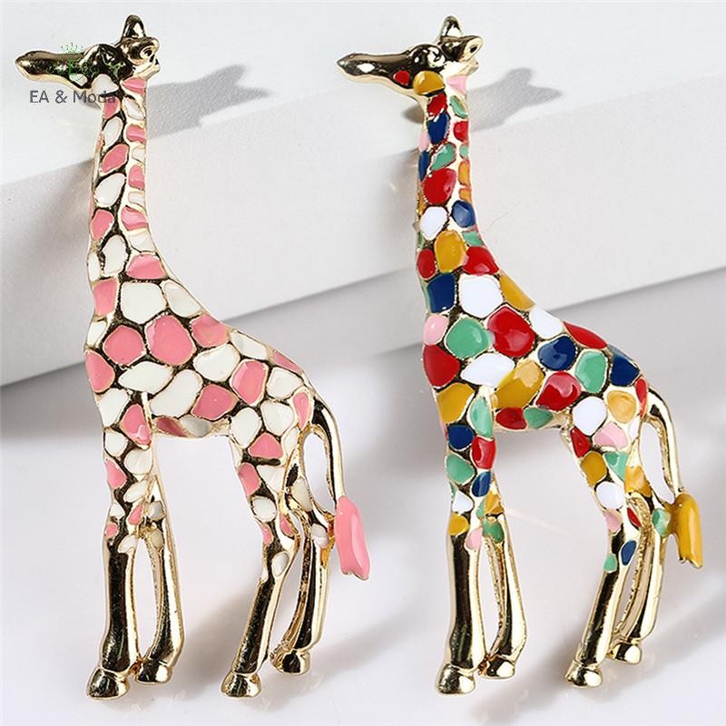 EA & Moda Esmalte Girafa Broche Pin Mulheres Animal Crachá Corsage Joias Presente Fofo .