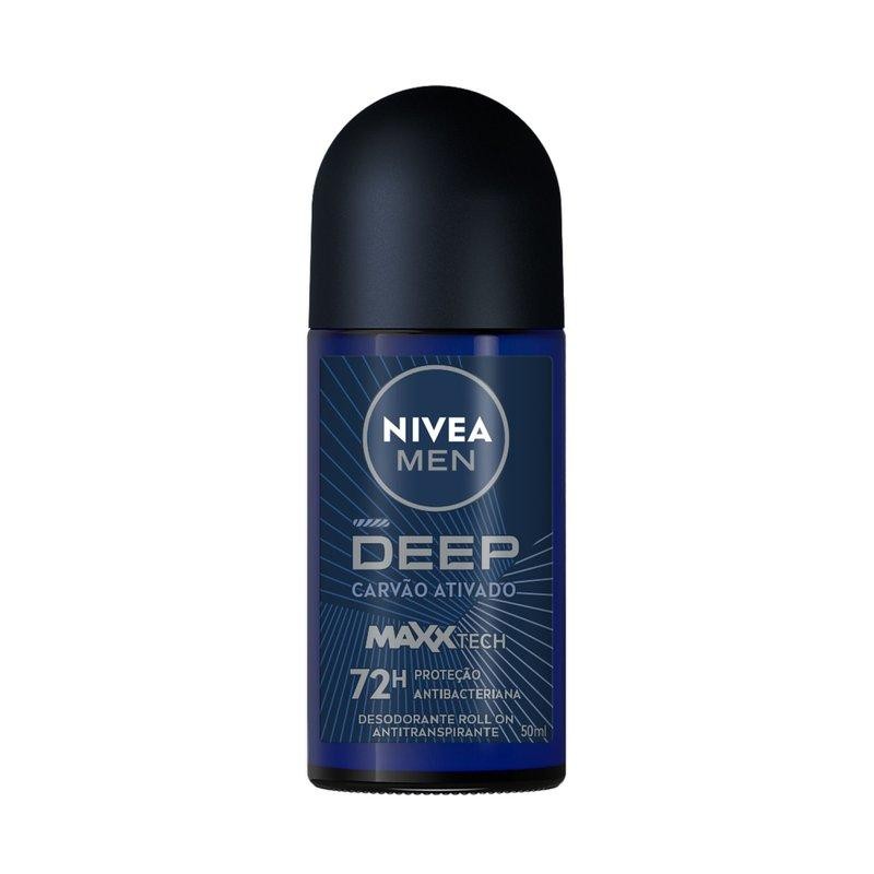 Desodorante Antitranspirante Roll On Nivea Men Deep Carvão Ativado 50ml em Oferta na Shopee