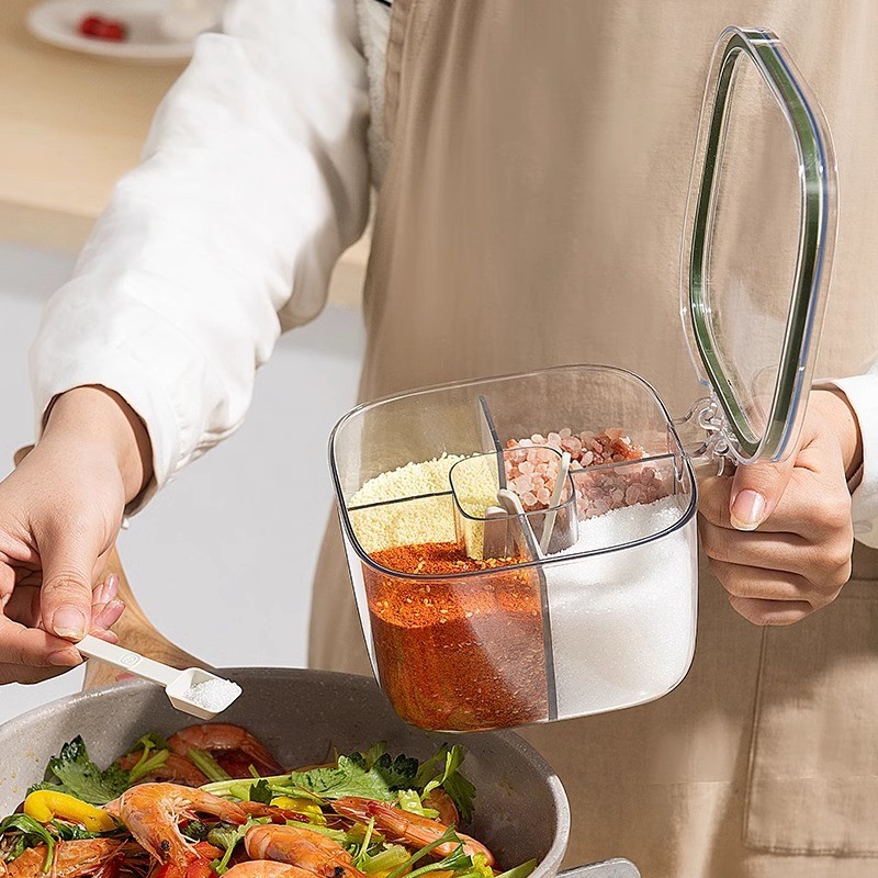 BR- Caixa De Especiarias Cozinha Doméstica Conjunto De Potes De Especiarias Uma Pimenta De...