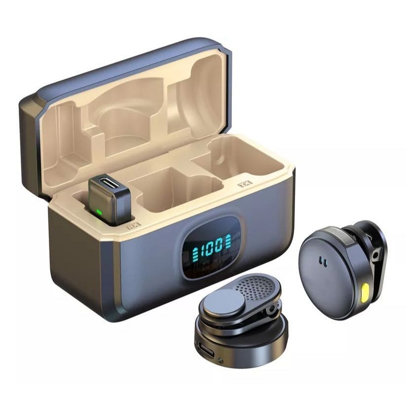 Microfone De Lapela Sem Fio Para iPhone/Android Type-c C/ Cancelamento De Ruído P/ Gravação de vídeo/TikTok/Vlog em Oferta na Shopee