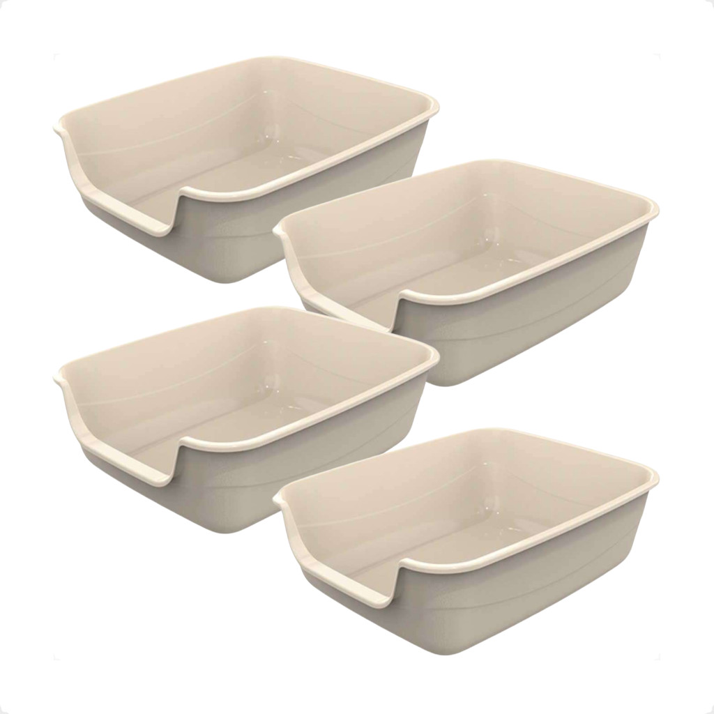 Kit 4 Caixa de Areia Gatos Grande 62x50x20 Furba Jumbox Pet Injet - Nude em Oferta na Shopee