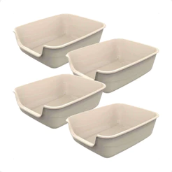 Kit 4 Caixa de Areia Gatos Grande 62x50x20 Furba Jumbox Pet Injet - Nude
