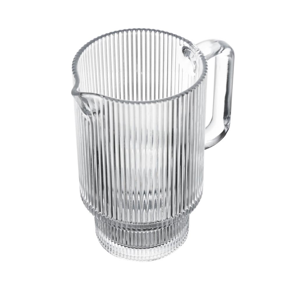 Jarra de Cristal Lines Canelada Wolff 17cm 900ml - Jarra Elegante para Água, Suco e Beb...