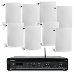 Kit Som Ambiente Amplificador Slim 4100 G5 300W RMS (2x150W) + 8 Arandelas CX6 8 Ohms 40 RMS - FRAHM