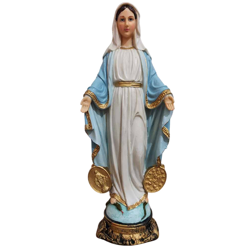 Imagem de Nossa Senhora das Graças em Resina 30 cm Imagem de Nossa Senhora da Medalha Milagrosa