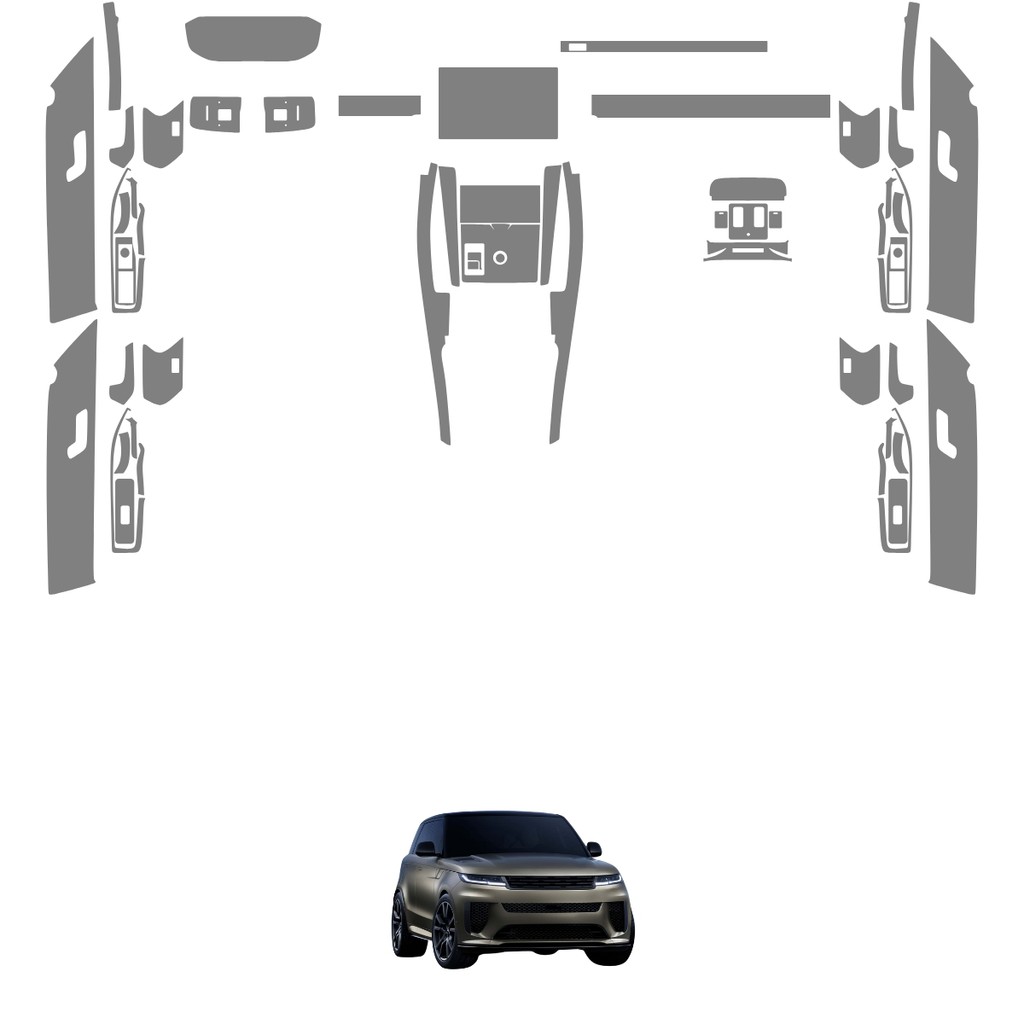 Película PPF Proteção Kit Interior Completo Land Rover Range Rover Sport Autobiography 2023 2024 2025 Transparente