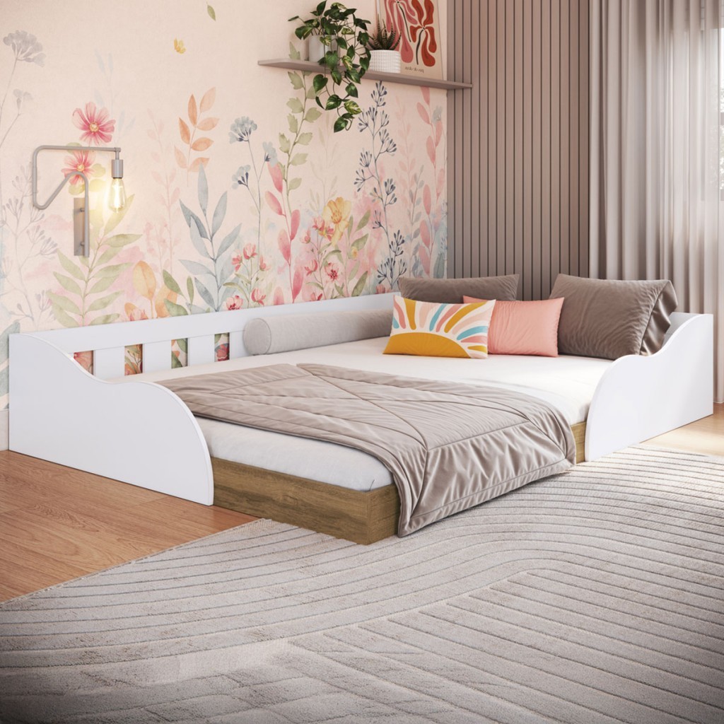 Cama Montessoriana Casal Memphis Branco - Art In Móveis em Oferta na Shopee