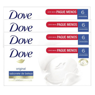 Kit 4 Sabonetes Em Barra Dove Original Branco 90g   6 Unidades em Oferta na Shopee