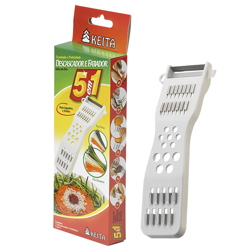 Descascador e Fatiador 5 em 1 Para Legumes Batata Cenoura  e Frutas- Keita-MP em Oferta na Shopee