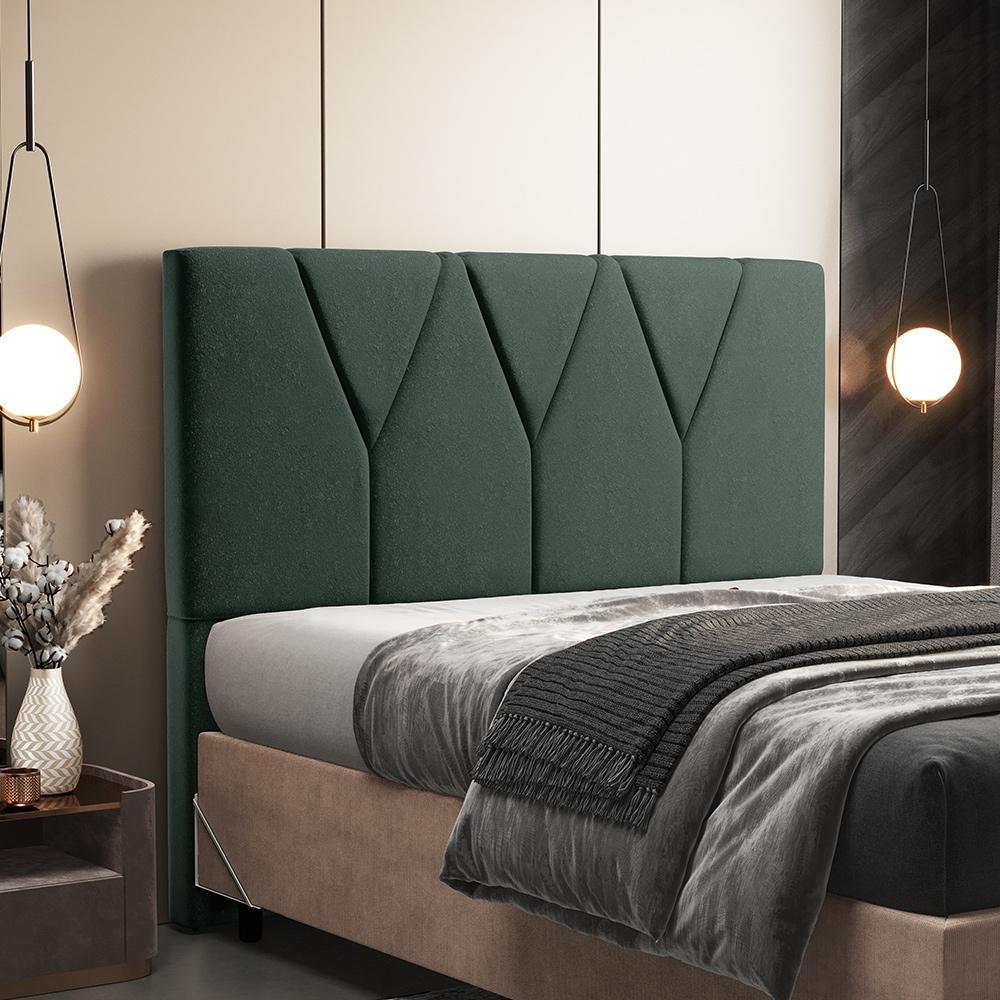 Cabeceira Cama Box Casal Queen 160cm Aura Linho W01 Verde - Mpozenato em Oferta na Shopee
