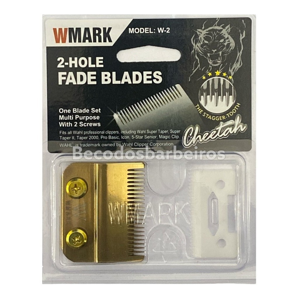 Lâmina Fade 2 Furos + Cerâmica WMARK W-2 Compatível Wahl Magic Clip Legend Kemei em Oferta na Shopee