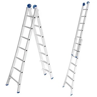Escada de Alumínio Extensiva 2 x 7 Degraus 2.25 x 3.65 Metros EVALD em Oferta na Shopee