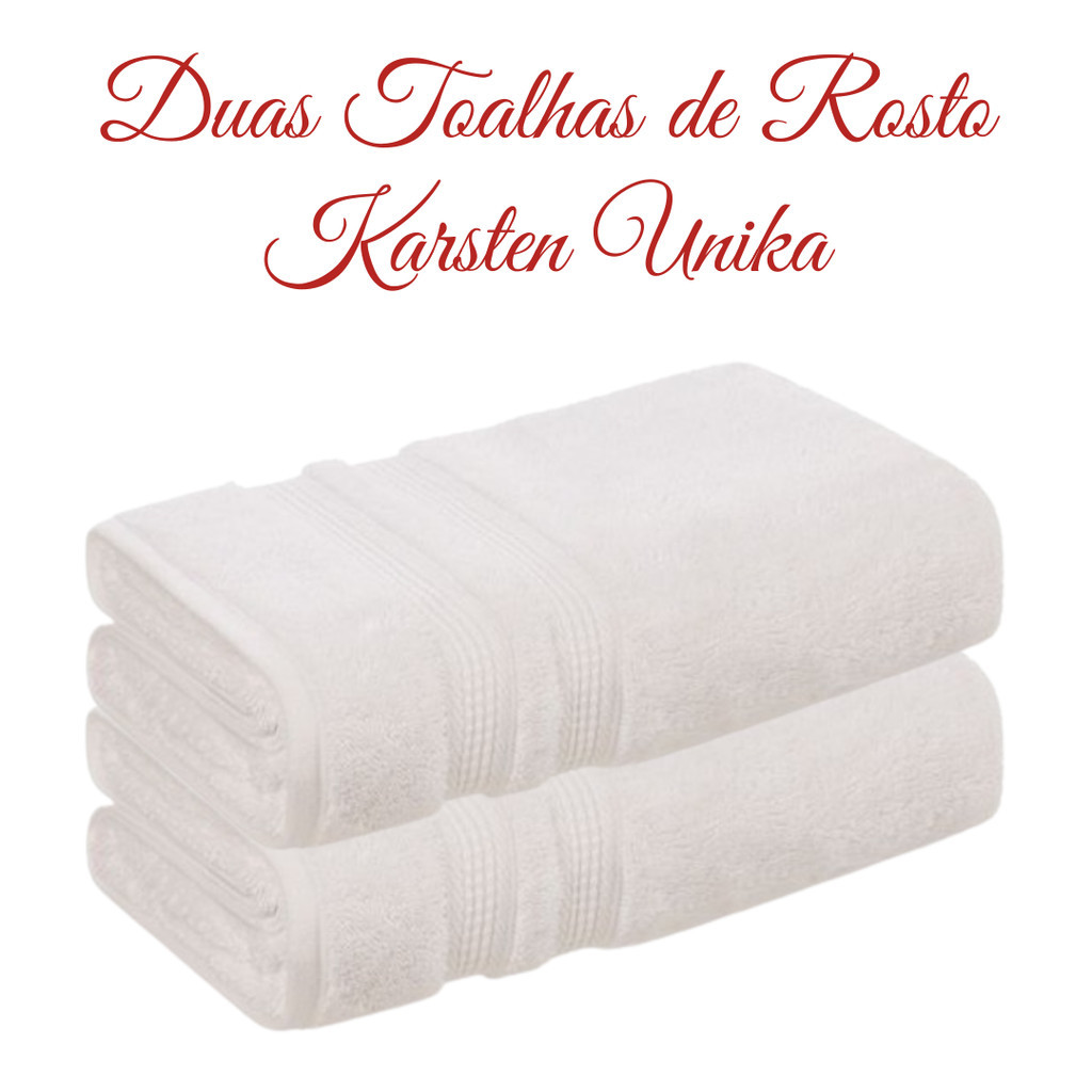 Jogo 2 Toalhas de Rosto 100% Algodão Karsten Unika branca