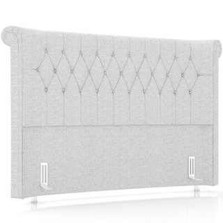 Cabeceira Cama Box Queen 160cm Estofada Meora P05 Linho Cinza Claro - Lyam Decor em Oferta na Shopee