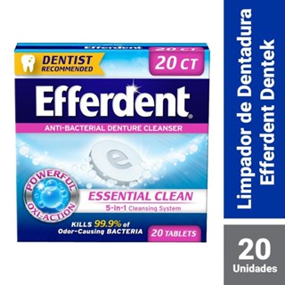 Limpador de Dentadura Antibacteriano Efferdent com 20 Tabletes em Oferta na Shopee