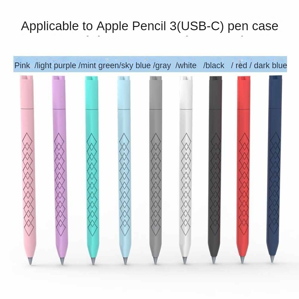 Estojo Simples Para Lápis Apple Pencil 3 Capa Caneta IPad Tablet Touch Pen USB C Stylus Protetor Multicor De Textura Diamantada