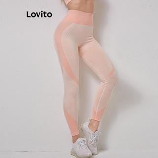 Lovito Leggings esportivas femininas patchwork colorblock esportivas LNL52039