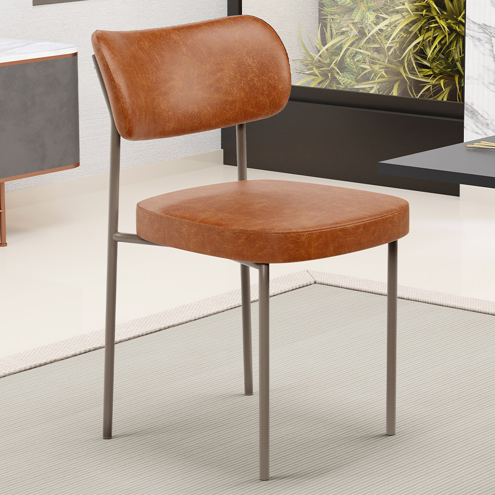 Cadeira Decorativa Sala De Jantar Melina Base Arena L02 Couríssimo Camel - Lyam Decor