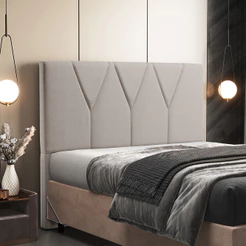 Cabeceira Cama Box Casal 140 cm Aurora W01 Linho Bege - Lyam Decor