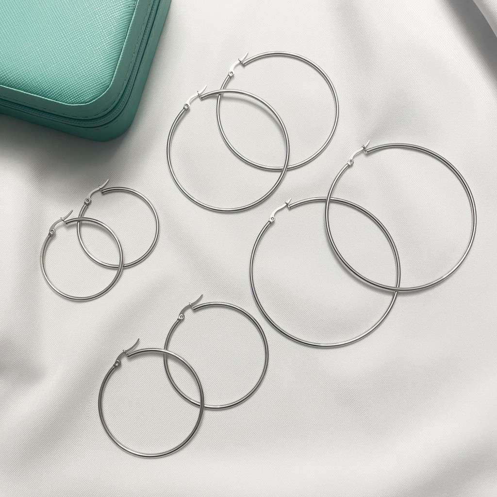 Brinco de Argola em Aço Inoxidável Antialérgico em Oferta na Shopee