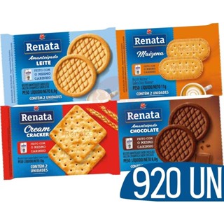 Biscoito em Sache Renata Chocolate, Leite, Cream Cracker e Maizena - 920 und - Individual em Oferta na Shopee