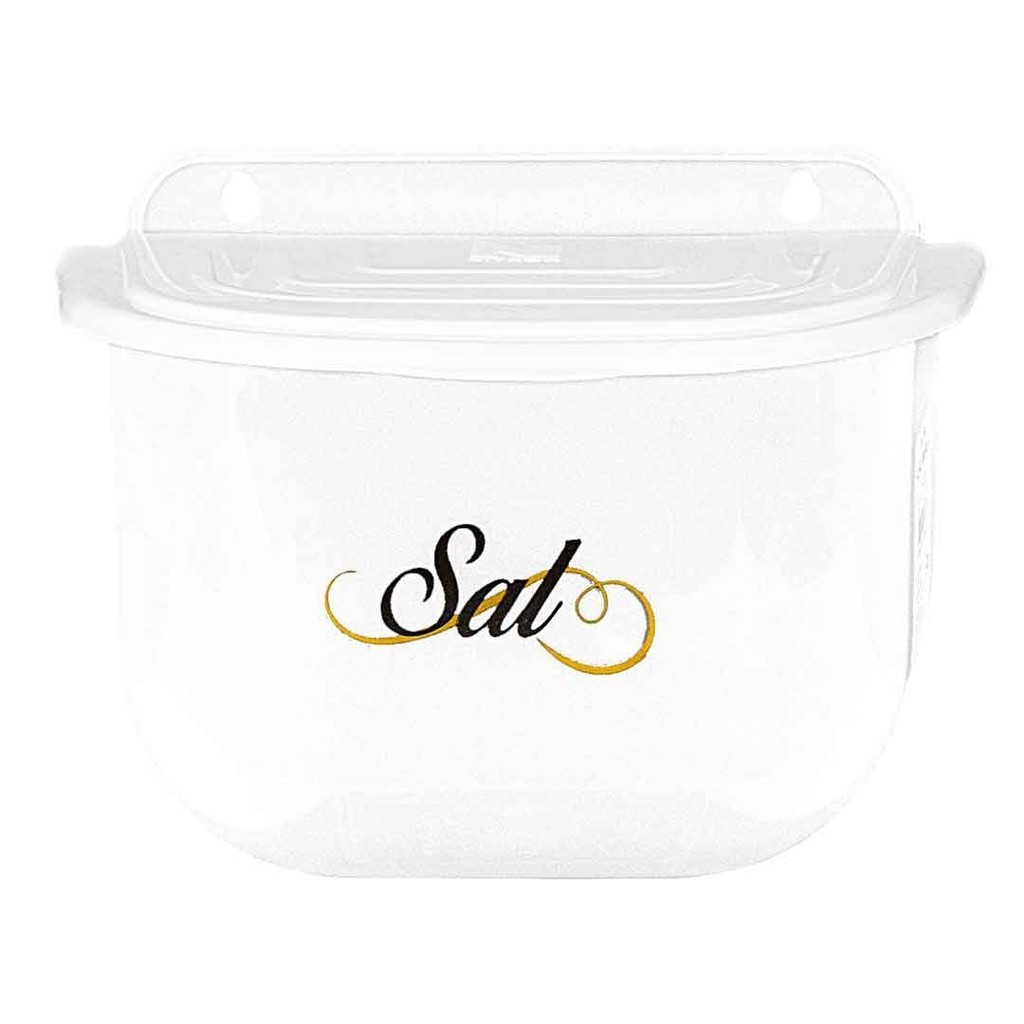 Saleiro Luxo Branco com Tampa para Mantimentos e Alimentos Cozinha Organizada Prático e Funcional